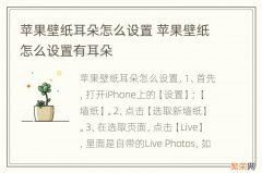 苹果壁纸耳朵怎么设置 苹果壁纸怎么设置有耳朵