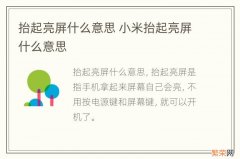 抬起亮屏什么意思 小米抬起亮屏什么意思