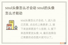 soul头像怎么才会动 soul的头像怎么才能动