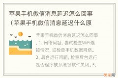 苹果手机微信消息延迟什么原因 苹果手机微信消息延迟怎么回事