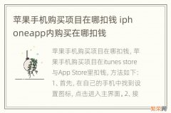 苹果手机购买项目在哪扣钱 iphoneapp内购买在哪扣钱