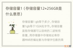 存储容量12+256GB是什么意思 存储容量1