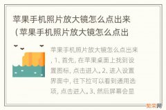 苹果手机照片放大镜怎么点出来是反的 苹果手机照片放大镜怎么点出来