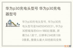 华为p30充电头型号 华为p30充电器型号