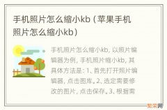 苹果手机照片怎么缩小kb 手机照片怎么缩小kb