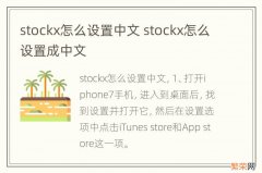 stockx怎么设置中文 stockx怎么设置成中文