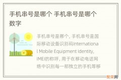手机串号是哪个 手机串号是哪个数字