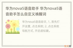 华为nova5语音助手 华为nova5语音助手怎么自定义唤醒词