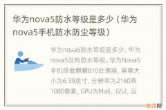 华为nova5手机防水防尘等级 华为nova5防水等级是多少
