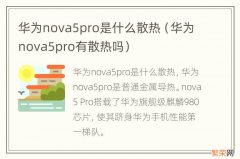 华为nova5pro有散热吗 华为nova5pro是什么散热