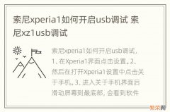 索尼xperia1如何开启usb调试 索尼xz1usb调试