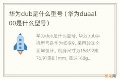 华为duaal00是什么型号 华为dub是什么型号