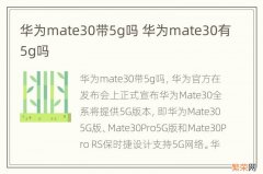 华为mate30带5g吗 华为mate30有5g吗