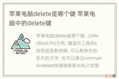 苹果电脑delete是哪个键 苹果电脑中的delete键