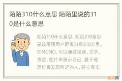 陌陌310什么意思 陌陌里说的310是什么意思