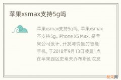 苹果xsmax支持5g吗