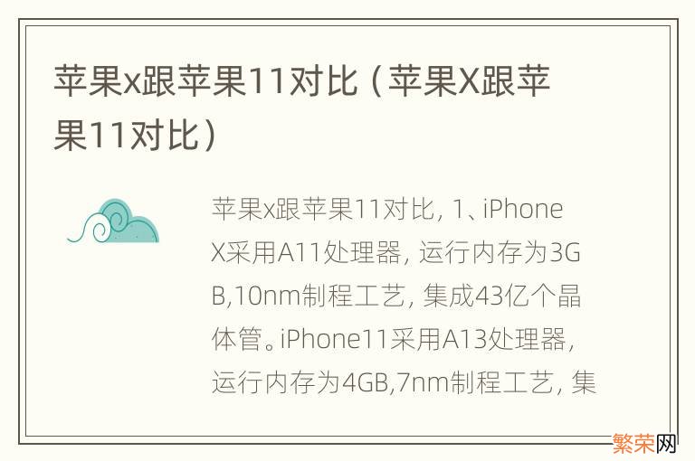 苹果X跟苹果11对比 苹果x跟苹果11对比