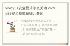 vivoy51安全模式怎么关闭 vivoy55安全模式在哪儿关闭