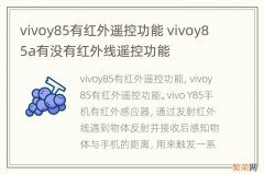 vivoy85有红外遥控功能 vivoy85a有没有红外线遥控功能