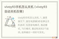 vivoy93自动关机在哪 vivoy93手机怎么关机