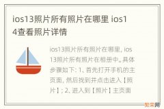 ios13照片所有照片在哪里 ios14查看照片详情