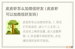 皮皮虾可以加微信好友吗 皮皮虾怎么加微信好友