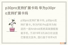 p30pro支持扩展卡吗 华为p30pro支持扩展卡吗