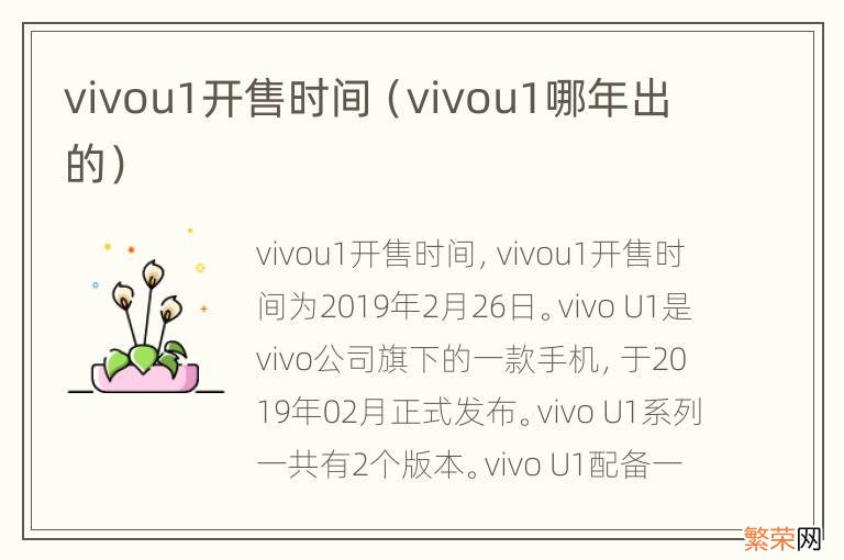 vivou1哪年出的 vivou1开售时间