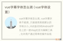 vue字体设置 vue字幕字体怎么调