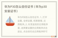 华为p30安装证书 华为P30怎么信任证书