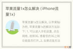 iPhone流量1x 苹果流量1x怎么解决