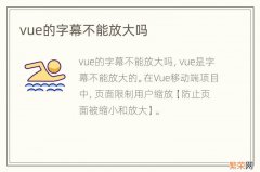 vue的字幕不能放大吗