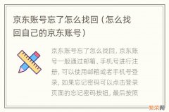 怎么找回自己的京东账号 京东账号忘了怎么找回