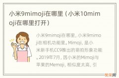 小米10mimoji在哪里打开 小米9mimoji在哪里