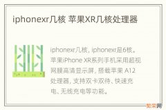 iphonexr几核 苹果XR几核处理器