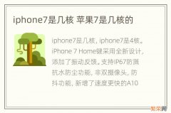 iphone7是几核 苹果7是几核的