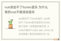 vue添加不了itunes音乐 为什么我的vue不能添加音乐