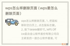 wps要怎么删除页面 wps怎么样删除页面