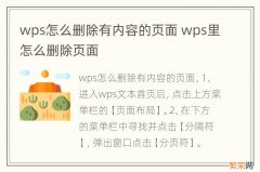 wps怎么删除有内容的页面 wps里怎么删除页面