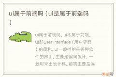 ui是属于前端吗 ui属于前端吗