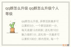 qq群怎么升级 qq群怎么升级个人等级