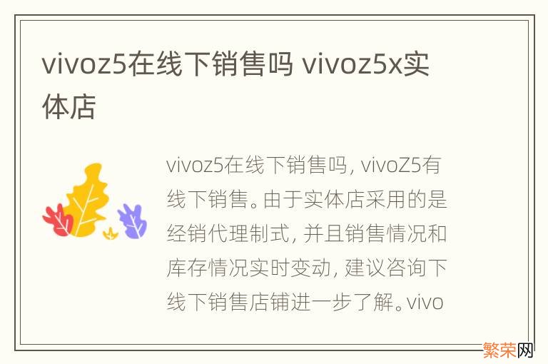 vivoz5在线下销售吗 vivoz5x实体店