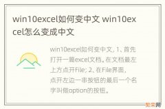 win10excel如何变中文 win10excel怎么变成中文