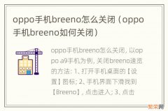 oppo手机breeno如何关闭 oppo手机breeno怎么关闭