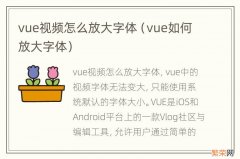 vue如何放大字体 vue视频怎么放大字体