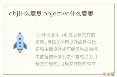 obj什么意思 objective什么意思