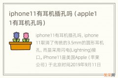 apple11有耳机孔吗 iphone11有耳机插孔吗