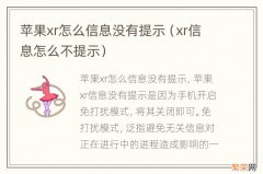 xr信息怎么不提示 苹果xr怎么信息没有提示