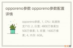 opporeno参数 opporeno参数配置详情