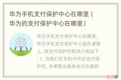 华为的支付保护中心在哪里 华为手机支付保护中心在哪里